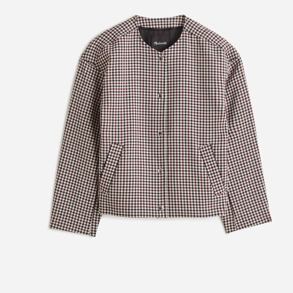 Madewell Women's Checked Bomber Jacket Suiting